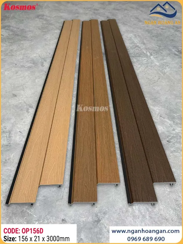 Ốp Tường Gỗ Nhựa Ngoài Trời 2 Da Kosmos OP156D Walnut